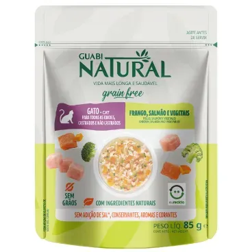 Racao Umida Guabi Natural Grain Free Gatos Castrado Salmao e Frango 1-M-COBASI-CDA254